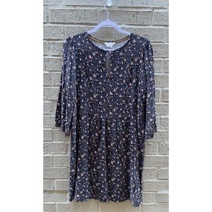 Boden Floral Three Quarter Sleeve Dress
